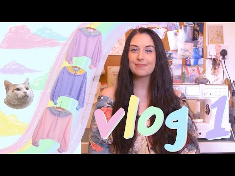 🎠kkmei Vlog 1 🌸Sewing collars, bow ties & ribbon ties! 🐈