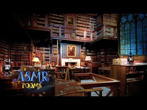 Harry Potter Inspired ASMR - Hogwarts Library - 3D soundscape white noise - Ambience and Animation