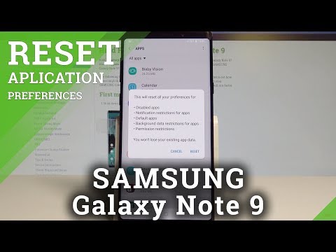 How to Reset App Preferences on SAMSUNG Galaxy Note 9 - Restore App Settings