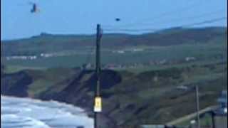 preview picture of video 'Air Ambulance flying over Primrose Valley'