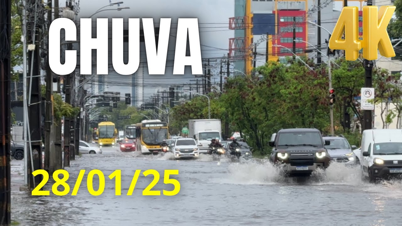 Engarrafamento chuva forte no Recife PE