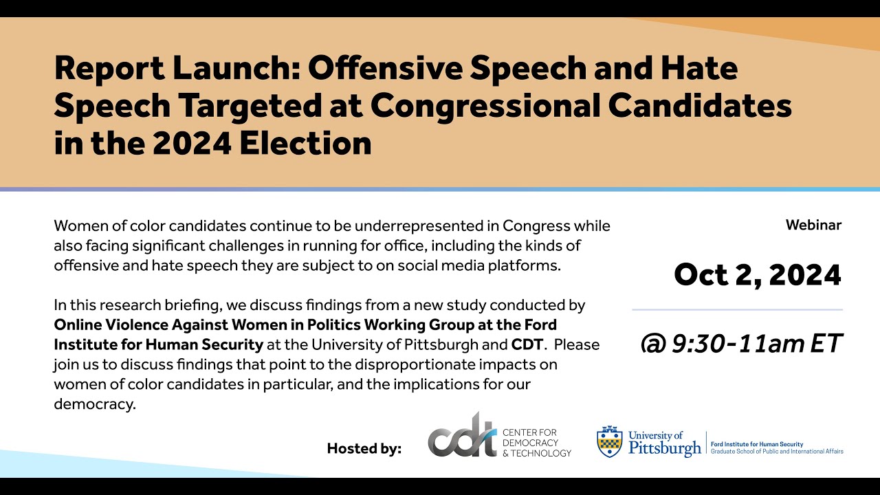 Offensive speech & hate speech targeted at Congressional Candidates in the 2024 Election
