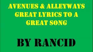 Rancid  avenues and alleyways lyrics