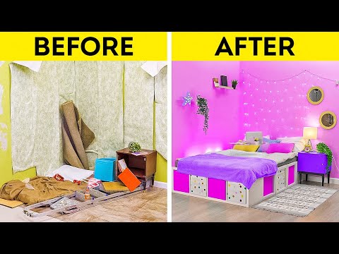 EXTREME ROOM MAKEOVER || Cool Home Decorating Hacks