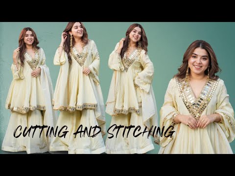 Instagram Viral Shahara ✨Set Cutting And Stitching/Trending Sharara Gharara Dress Designing At Home