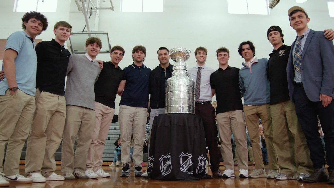 Bergeron's surprise visit with Blackstone Valley Co-op team