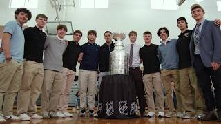 Bergeron's surprise visit with Blackstone Valley Co-op team