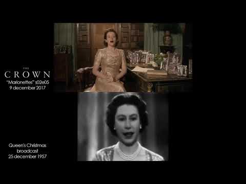 Queen Elizabeth II and Claire Foy - The Christmas Broadcast 1957 and 2017