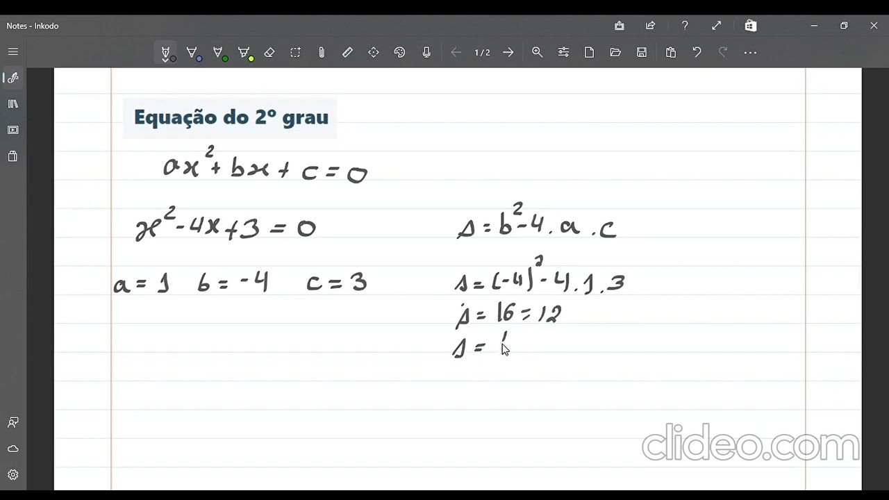 Resolução de Equação do 2° Grau