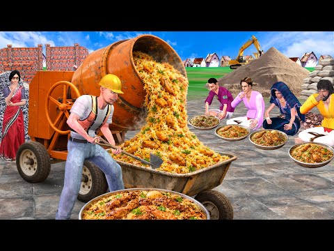 Construction Worker Ka Concrete Mixer Chicken Biryani Hindi Kahani Moral Stories Funny Comedy Video
