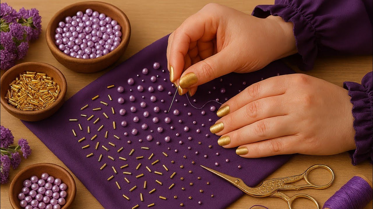 Wow!!! 😱😱😱 Just look at this design with the purple pearls!!! 😍