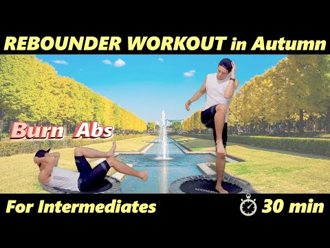 【30~40 min Rebounder Comb WORKOUT#4】Focus on Abs｜For Intermediates｜Mini Trampoline Fitness