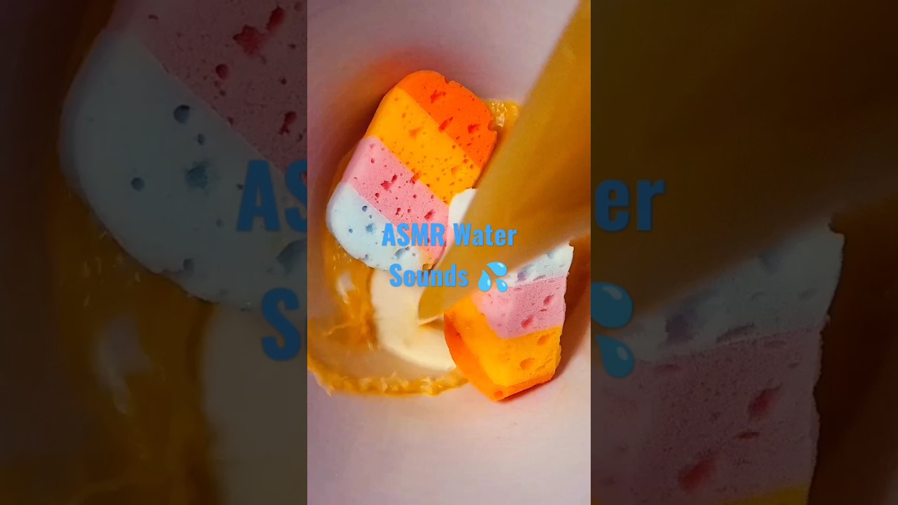 ASMR Water Sounds 💦 Sponge Squeezing 🧽 #spongesqueezing #asmr #sensory #soothingrelaxation