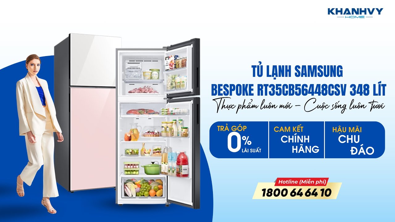 Tủ lạnh Samsung Bespoke RT35CB56448CSV 348 lít