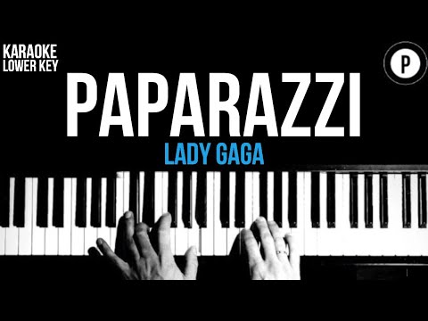 Lady Gaga - Paparazzi Karaoke SLOWER Acoustic Piano Instrumental Cover Lyrics LOWER KEY
