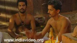 Mizhavu training in Kutiyattam - drumming for a demoness