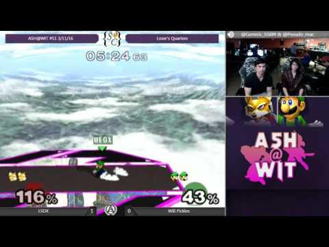 LSDX (Fox) vs Will Pickles (Luigi) - ASH@WIT #51 Melee Loser's Quarters