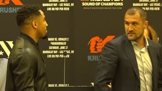 Andre Ward, Sergey Kovalev Stare Down Confrontation (With Subtitles)