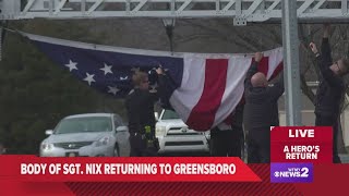 Flag going up ahead of Sgt. Nix return to Greensboro
