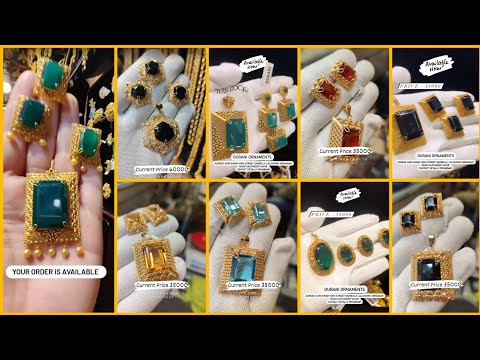 Stylish Gold Pendant Set With Ring 😍 || Gold Stone Pendant Set 2023