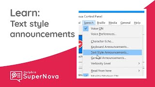 Learn SuperNova: Text Style Announcements