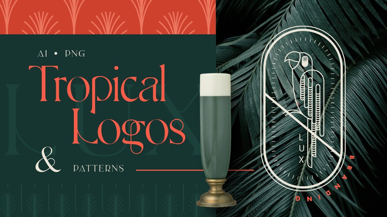 #logodesign #logodesignservices #logotype  Tropical Logos and Patterns Branding Collection