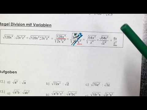 Division mit Wurzeltermen