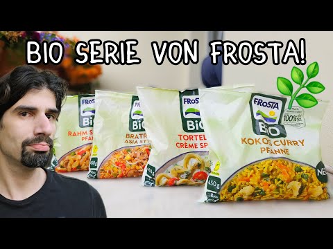 Four Frosta organic frozen meals in a taste test