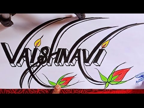 Vaishnavi name tattoo design/Indian name drawing.