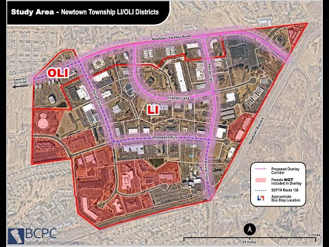 Newtown Township LI/OLI District Overlay Concept