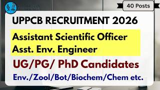 UPPCB Recruitment 2026 | 40 Posts | Asst Env Engineer & Scientific Officer