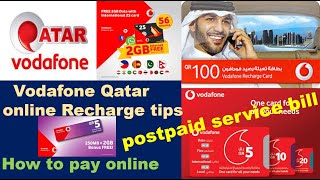 How to Recharge online Vodafone Qatar Mobile | Pay online Vodafone Qatar postpaid service bill