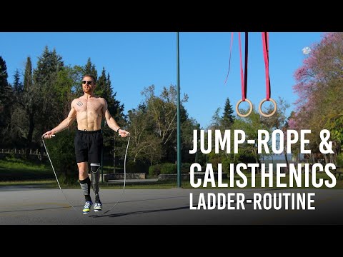 Calisthenics: Jump rope, Pull-ups, Dips & Push-ups (20-minute Ladder Workout)