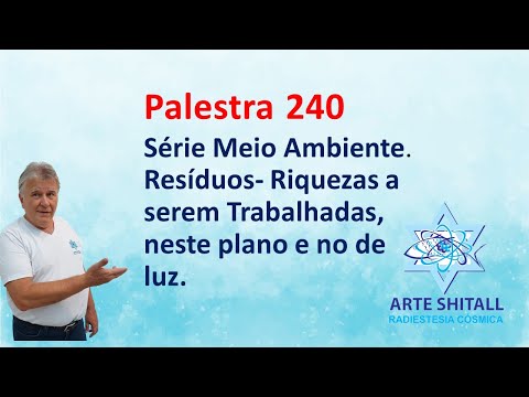 Palestra 240 -  Série Meio Ambiente. Resíduos- Riquezas a serem Trabalhadas. Neste plano e no de luz