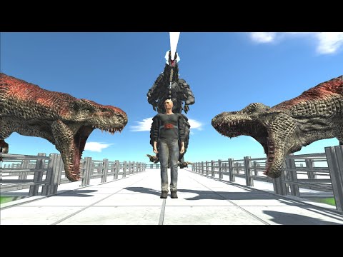 Escape From Godzilla Atomic Breath And T-Rex! - With Commentary - Animal Revolt Battle Simulator