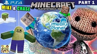 Mike &amp; Chase play MINECRAFT PS4:  Little Big Planet 3 World Exploration (FGTEEV Part 1 Gameplay)