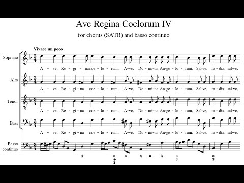 J.D Zelenka - Ave Regina Coelorum IV in G Minor, ZWV 128. {From 6 Ave Regina Coelorum.} w/ score.