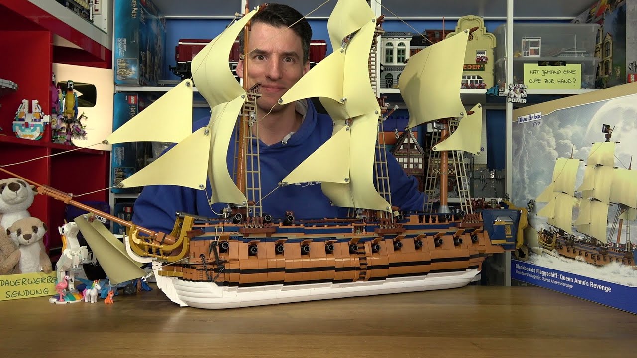 Das größte Segelschiff: 40 Kanonen, 6400 Teile! BlueBrixx® Pro 108170 Queen Anne's Revenge