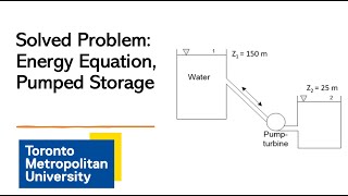 Fluid Mechanics Final Exam Question:  Energy Equation Analysis of Pumped Storage