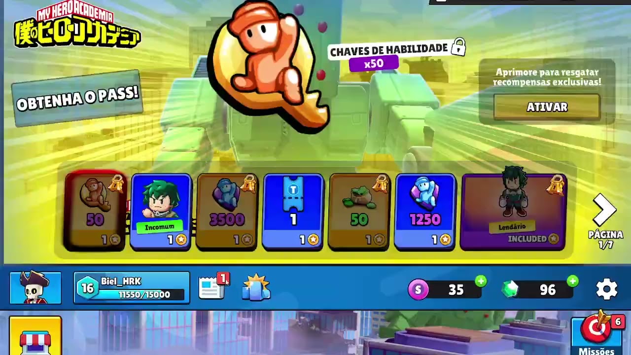 Jogando stumble guys