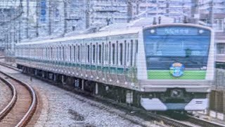 浮間舟渡駅で埼京線Ｅ２３３系開業４０周年記念マーク付の撮影成功しました❗