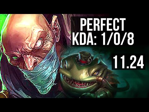 SINGED vs TAHM KENCH (TOP) | 1/0/8, 1.0M mastery | EUW Diamond | 11.24