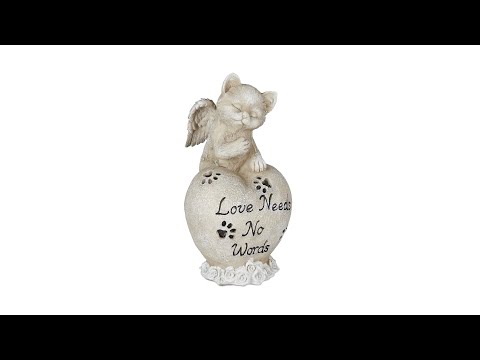 Gedenksteen voor katten zwart - wit - polyresin - 11 x 21 x 10 cm