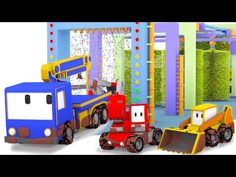 Die Autowäsche - Lerne mit den kleinen Truck | Planierraupe, Bagger, Educational cartoon für Kinder