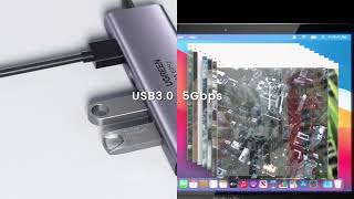 UGREEN 4-in-1 USB HUB met USB-A/Kaartlezer/HDMI voor Laptop/Macbook video