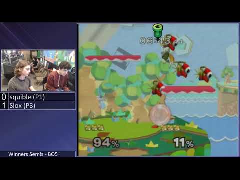 Mass Madness 27 - squible (Green Fox) vs. Slox (Default Fox) - Melee WSF