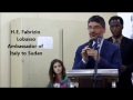Speech Of H E Fabrizio Lobasso Ambassador Of Italy To Sudan