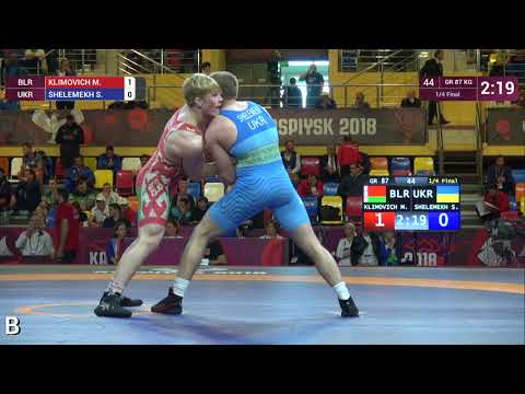 1/4 GR - 87 kg: M. KLIMOVICH (BLR) v. S. SHELEMEKH (UKR)