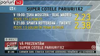 SUPER COTELE zilei: Vineri, patru variante » Cota minima, 2.00!