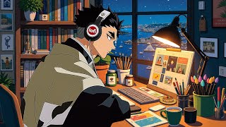 Late Night Study Anime Lofi Hip Hop ☕ Cozy Desk Vibes for Focus, Work & Relax